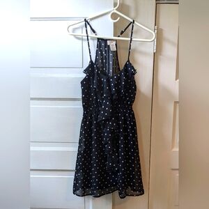 Eyelash Couture black & white polkadot minidress party dress XS
